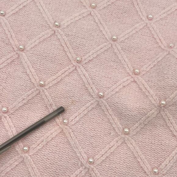 Dana Scott Womens Vintage Pink Pearl Lambswool Rabbit Hair Coquette Sweater Sz M - Picture 2 of 14